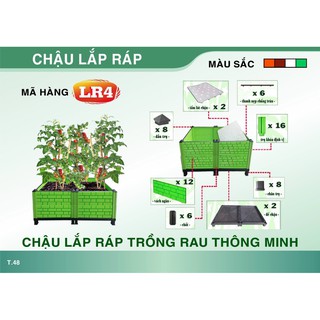 Chậu nhựa lắp ráp trồng cây thông minh ( 40*80*35)