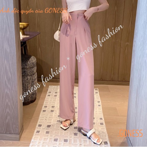 Quần suông ống rộng Goness lưng cao vải cao cấp culottes nữ mặc kéo dài chân - Q01 | BigBuy360 - bigbuy360.vn