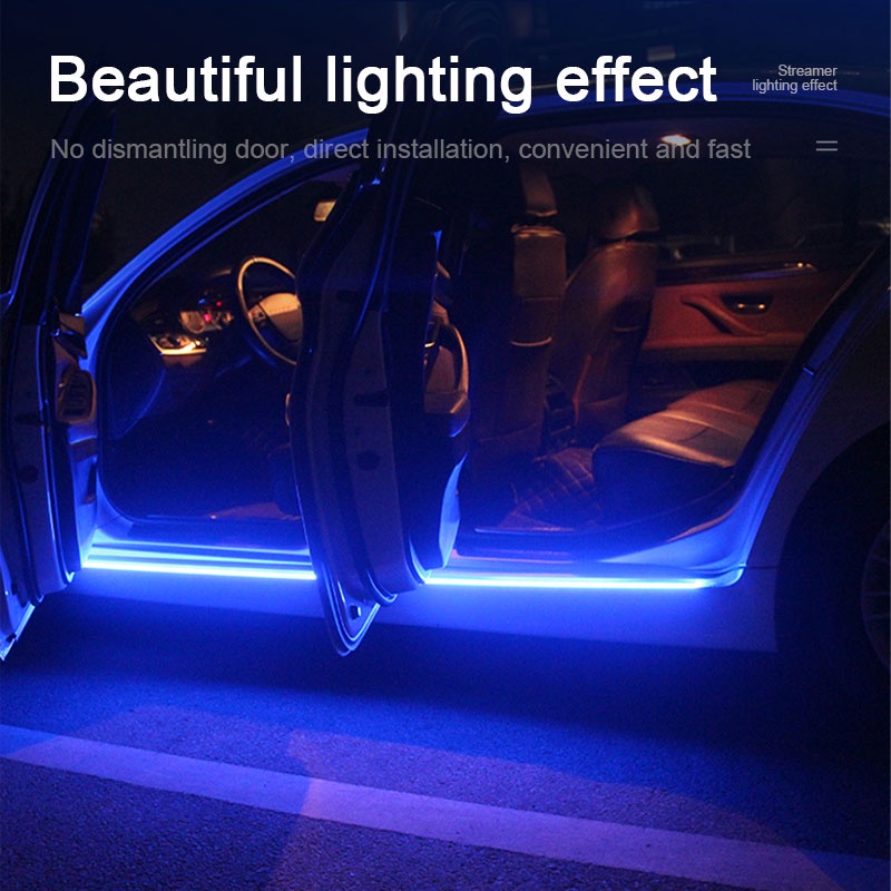Set 2 dải đèn LED BLALION RGB 12V trang trí cửa xe hơi tiện lợi có hỗ trợ ứng dụng điều khiển tiện lợi