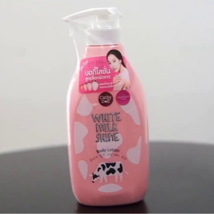 Sữa dưỡng thể sữa bò Cathy Doll White Milk Shine Body Lotion 450ml làm trắng, săn chắc da Mama Baby