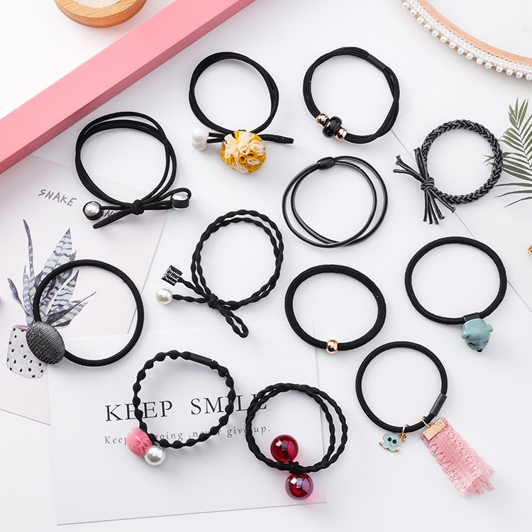 Set hũ 12 kiểu cột tóc sịn sò phong cách Hàn 12 cực cute giá rẻ