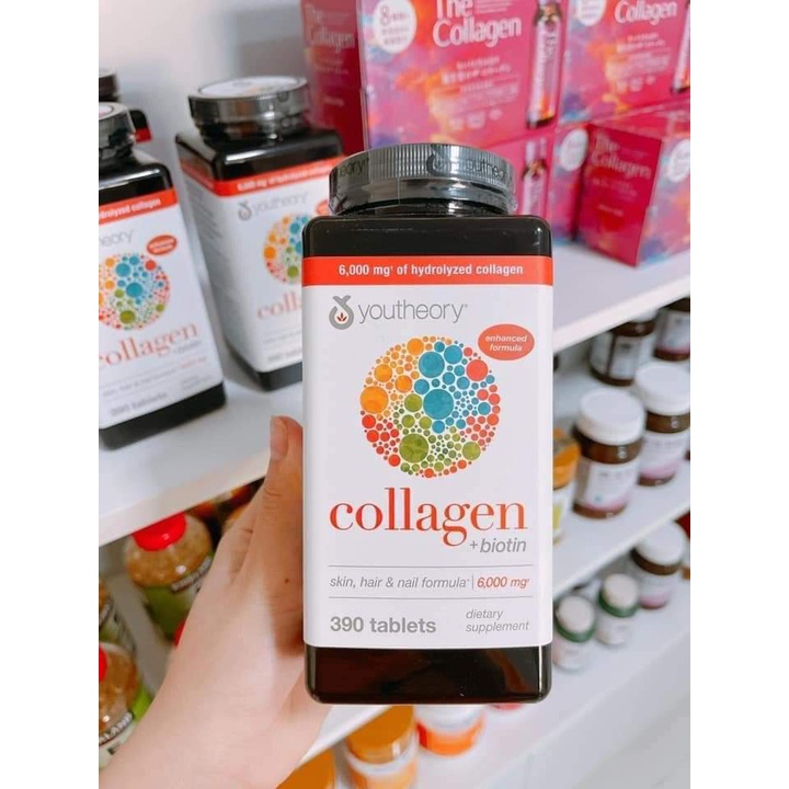 Viên Uống Collagen Youtheory  Biotin 390 viên của Mỹ
