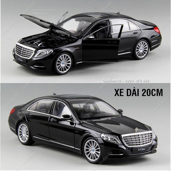 Xe Mô Hình Kim Loại Mercedes Sclass S500 Tỉ Lệ 1:24 - Welly - Đen - 8399de