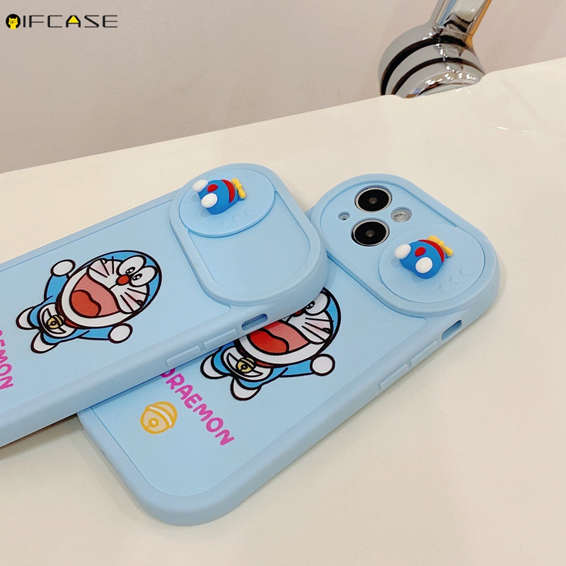 Ốp Điện Thoại Dẻo Họa Tiết Hoạt Hình Doremon 3D Dễ Thương Chống Sốc Cho iPhone 13 12 11 Pro Max XS Max XR X