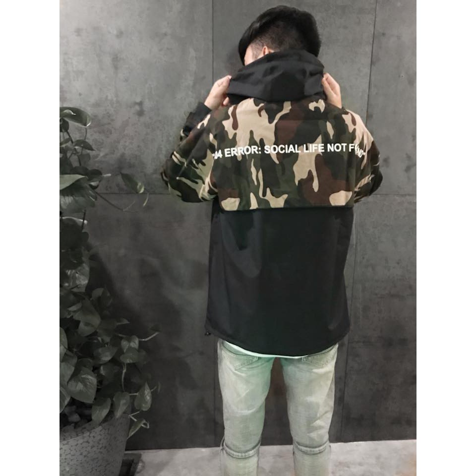 Áo khoác 404 ERROR CAMO ĐEN UNISEX 1hitshop