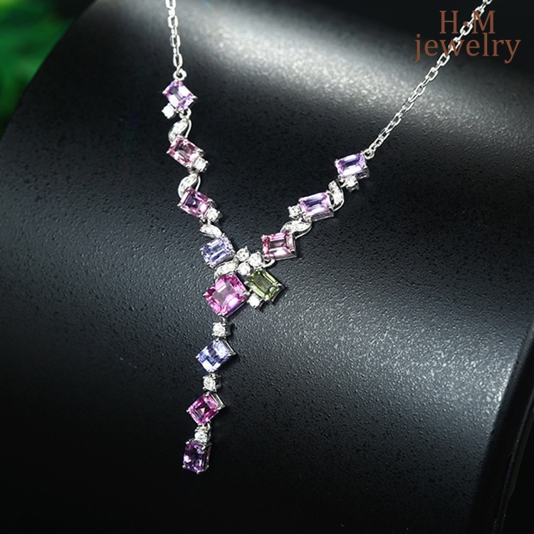 Vòng cổ Mặt Đá Sapphire Sang Trọng