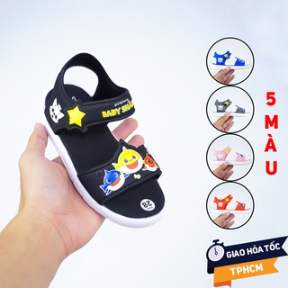 Dép quai hậu bé gái, giày sandal bé trai Baby Shark quai mềm đế nhẹ