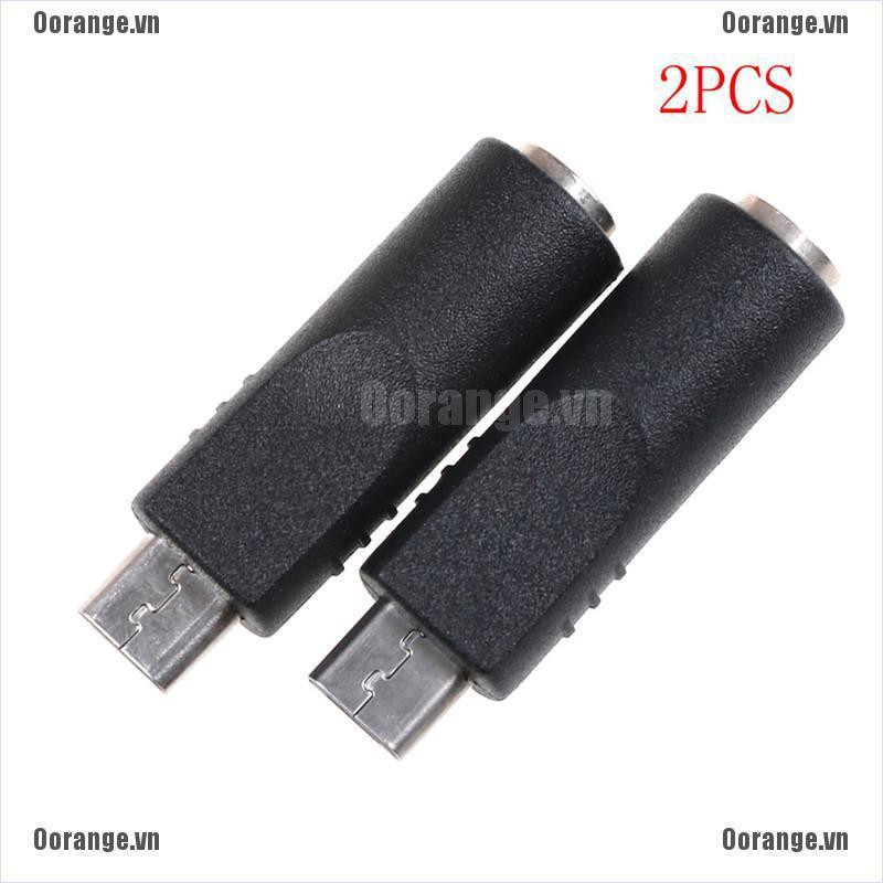 MT 2pcs 3.5mm x 1.1mm Female To Micro USB 5 Pin Male DC Converter Charger Adapter BH