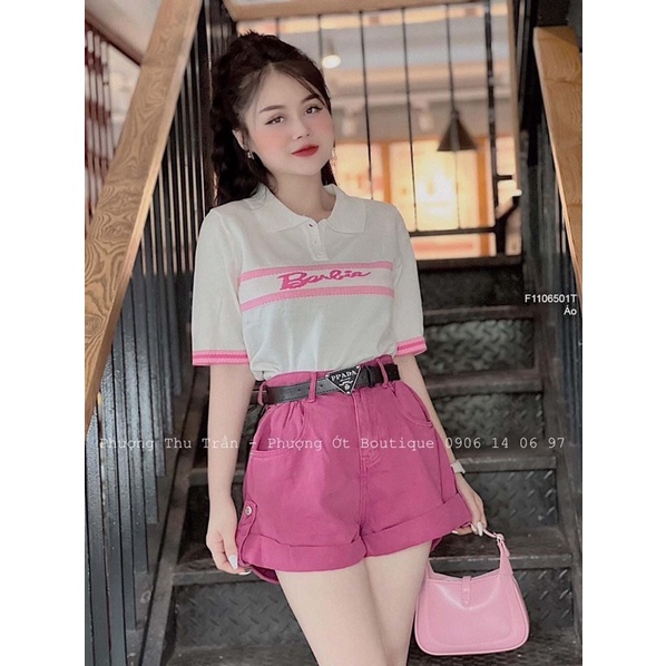 Áo len polo barbie viền cổ bẻ hàng nhập chuẩn