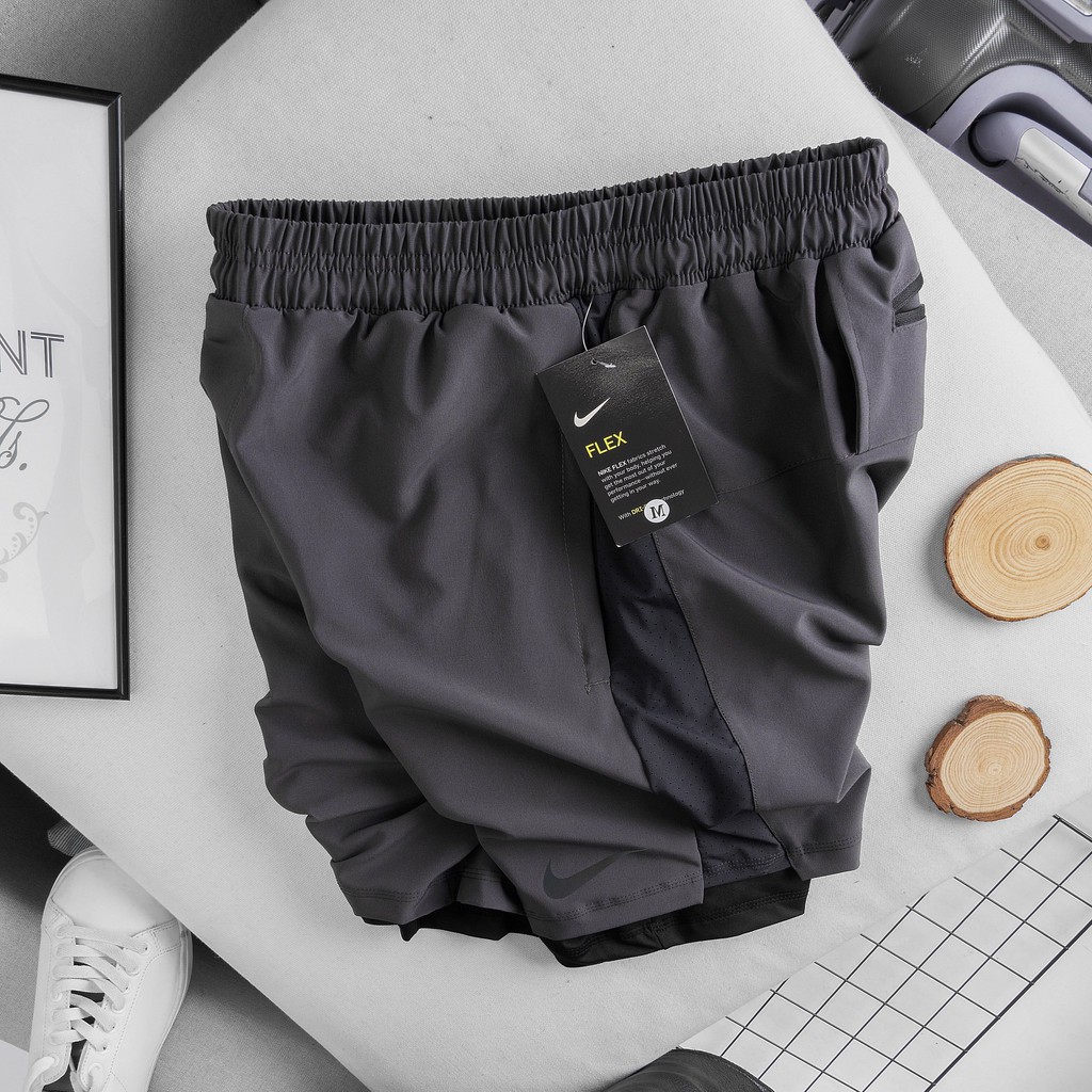 Quần short thể thao/ Quần tập gym nam 2 lớp vải legging cao cấp 2941