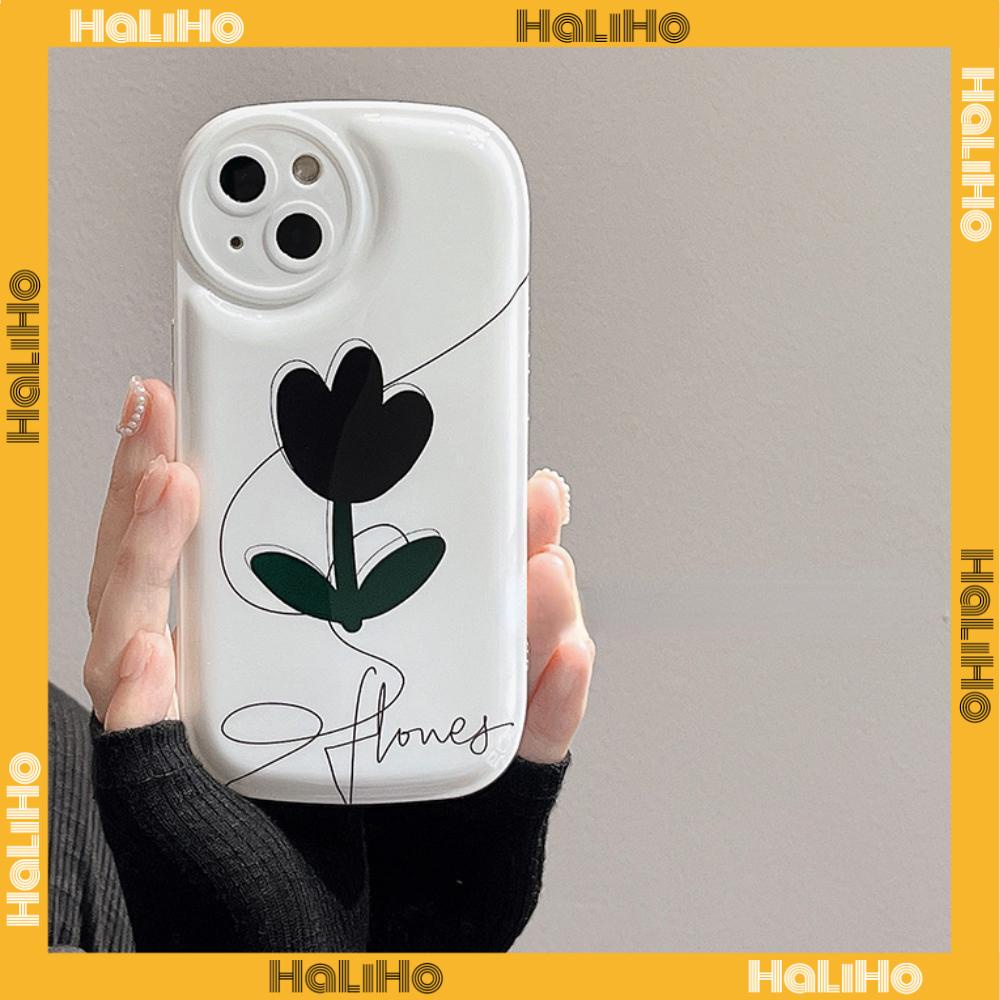 iPhone Case TPU Silicone Soft Case Airbag Shockproof Protection Camera Tulip Flower Simple Style Compatible For iPhone 11 Pro Max 13 Pro Max 12 Pro Max 7Plus xr XS Max