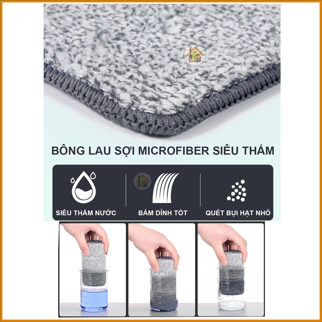 Bông Lau 11x38cm Dành Cho Cây Lau Nhà Tự Vắt Thông Minh TINZ Xoay 360° GẠT NƯỚC