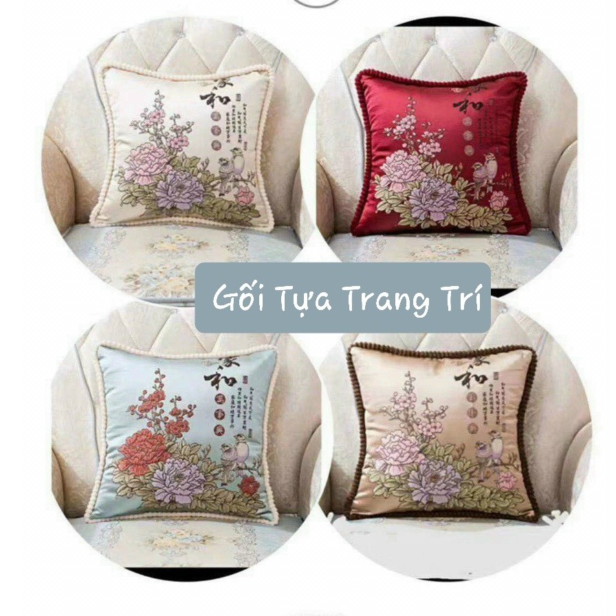 Gối Vuông Tựa Tây Âu 50cmx50cm Sang Trọng Đẳng Cấp (Gồm vỏ+ruột)