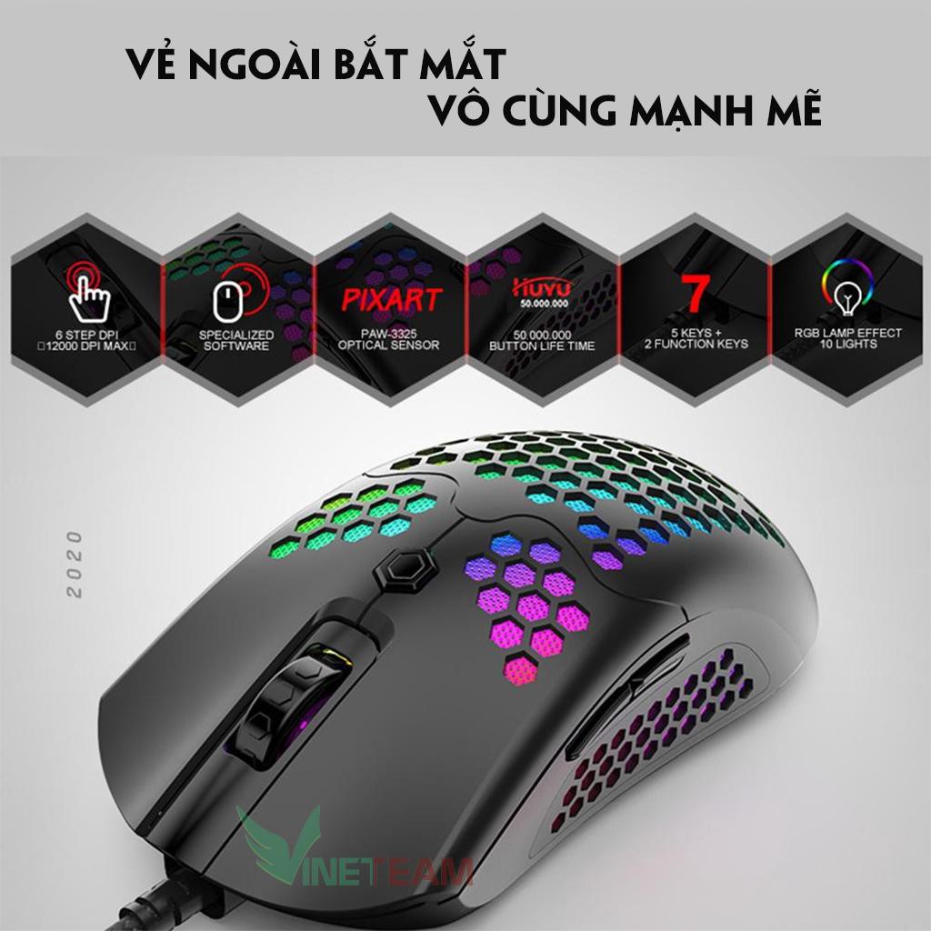 Chuột Quang Chơi Game Có Dây Zoya M5 12000 Dpi có thể điều chỉnh - Thiết kế độc lạ - Led Rgb đổi màu cực chất -dc4064