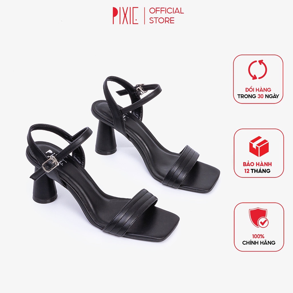 Giày Sandal Cao Gót 8cm Quai Chần Chỉ Pixie X913