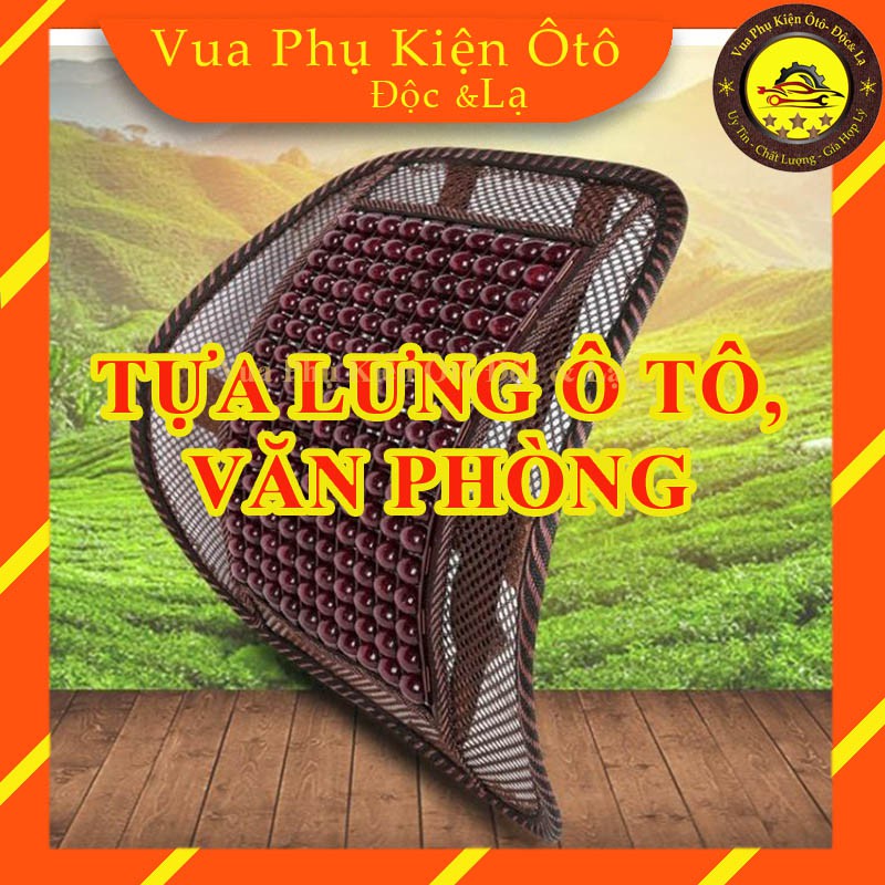 Tựa lưng lưới đan hạt gỗ cho ghế ô tô và văn phòng - Tạo tư thế ngồi chính xác chống mỏi lưng, thoáng mát