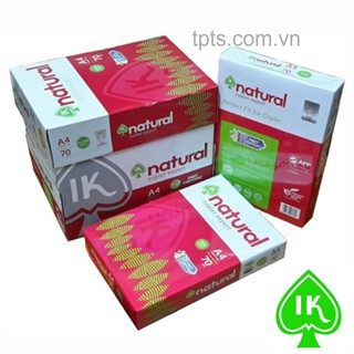 Giấy in A4 70 gsm - Ik Natural, trắng mịn, không lem, không kẹt giấy