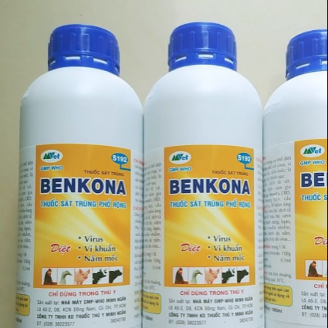 Benkona - Thuốc diệt khuẩn, nấm mốc, phòng bệnh chai 1 Lít [PBO]