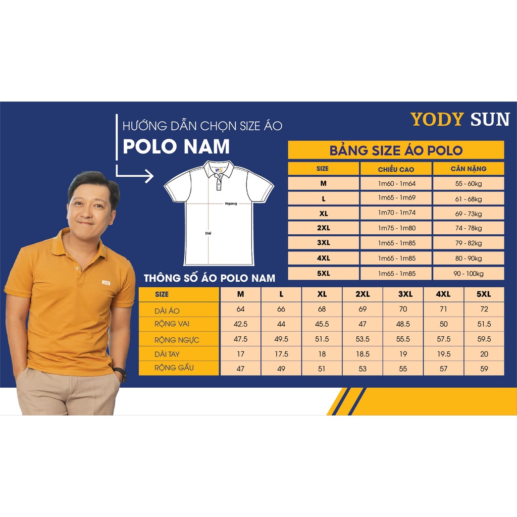 Áo Polo Nam YODY vải cotton cafe in hình gấu có thể phối combo và đôi  APM5281