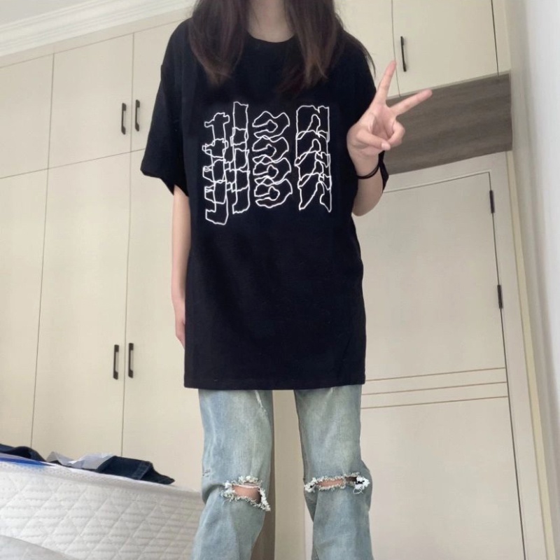 NRVP Áo Thun Cotton Tay Ngắn Cổ Tròn Màu Trơn Thời Trang Dành Cho Nữ