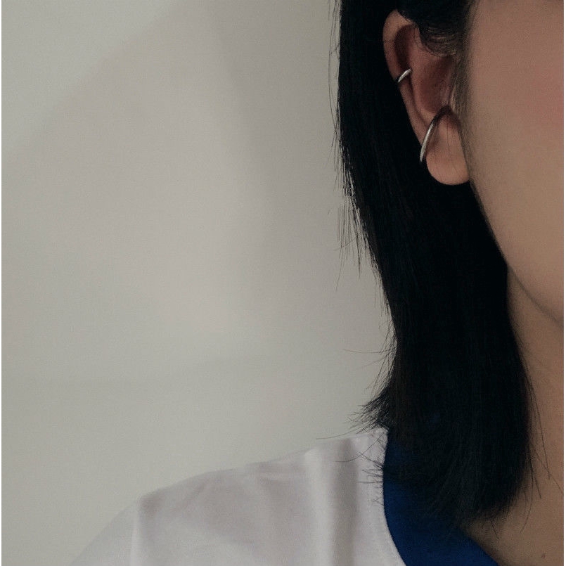 Khuyên tai thép titan dạng vòng phong cách hip hop cá tính thời trang