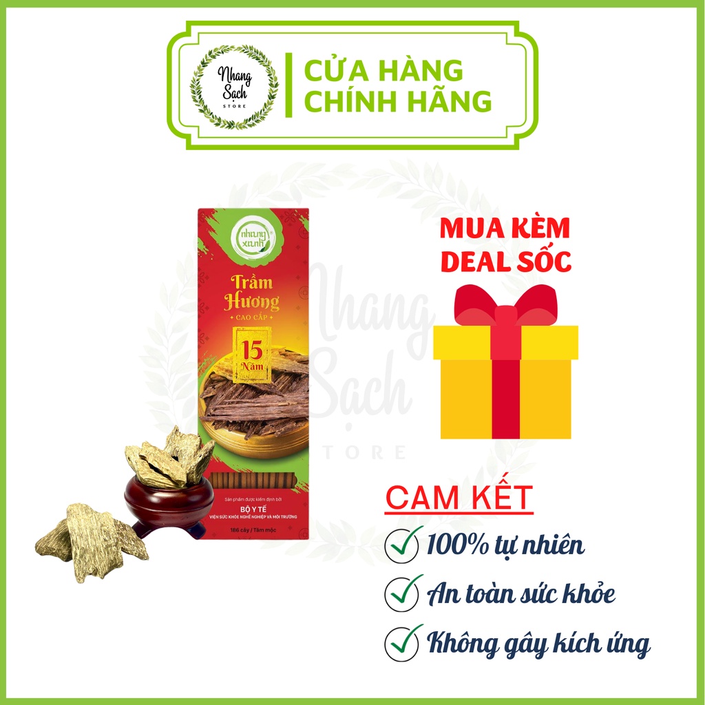 Nhang trầm hương cao cấp 15 năm Nhang Xanh - Hương thơm dịu ngọt - Nhang sạch