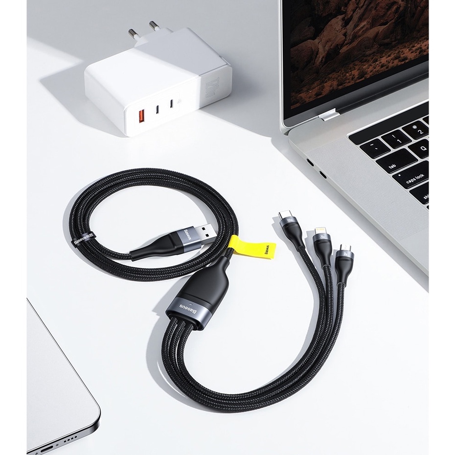 XIAOMI HUAWEI Dây Cáp Sạc USB Loại C Baseus 100W 3 Trong 1 Cho iPhone 13 Pro 12 XR 100W