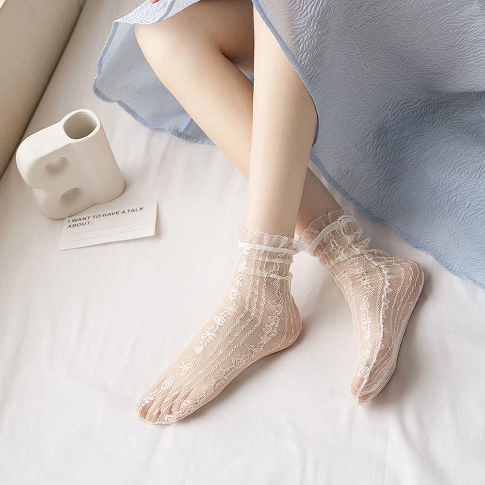 Vớ Lưới Màu Trơn Trong Suốt Phong Cách Nhật Bản Thời Trang Cho Nữ