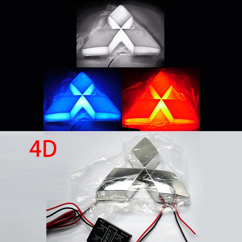 Miếng dán logo 5D trang trí xe hơi Mitsubishi ASX Ralliart Outlander Lancer 7.6cmx8.7cm