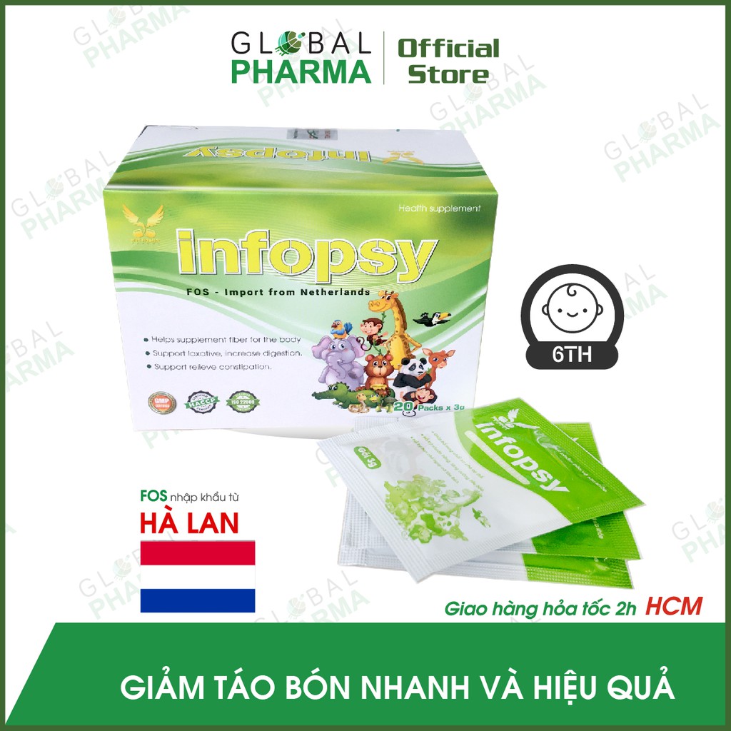 [NL NHẬP NETHERLANDS] Cốm Bổ sung chất xơ, Giảm táo bón INFOPSY (Hộp 20 gói)