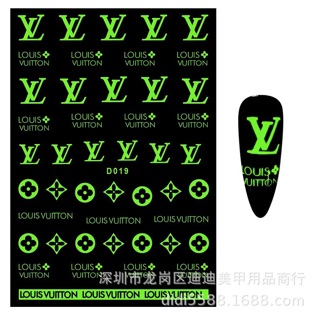 Sticker dạ quang dán móng tay nền đen