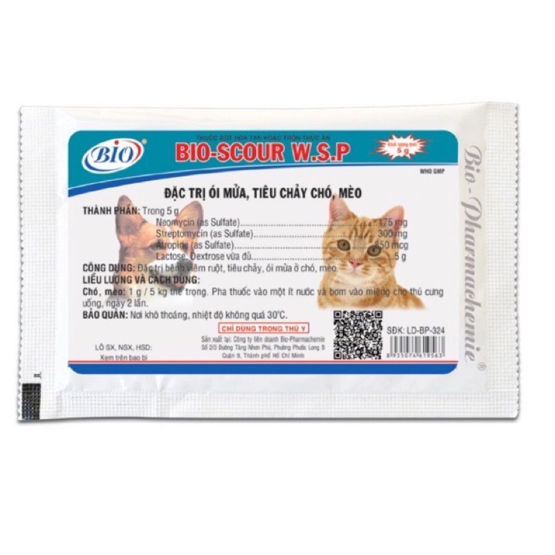 Bio Scours- Hỗ trợ kiểm soát tiêu chảy, ói mửa ở chó mèo