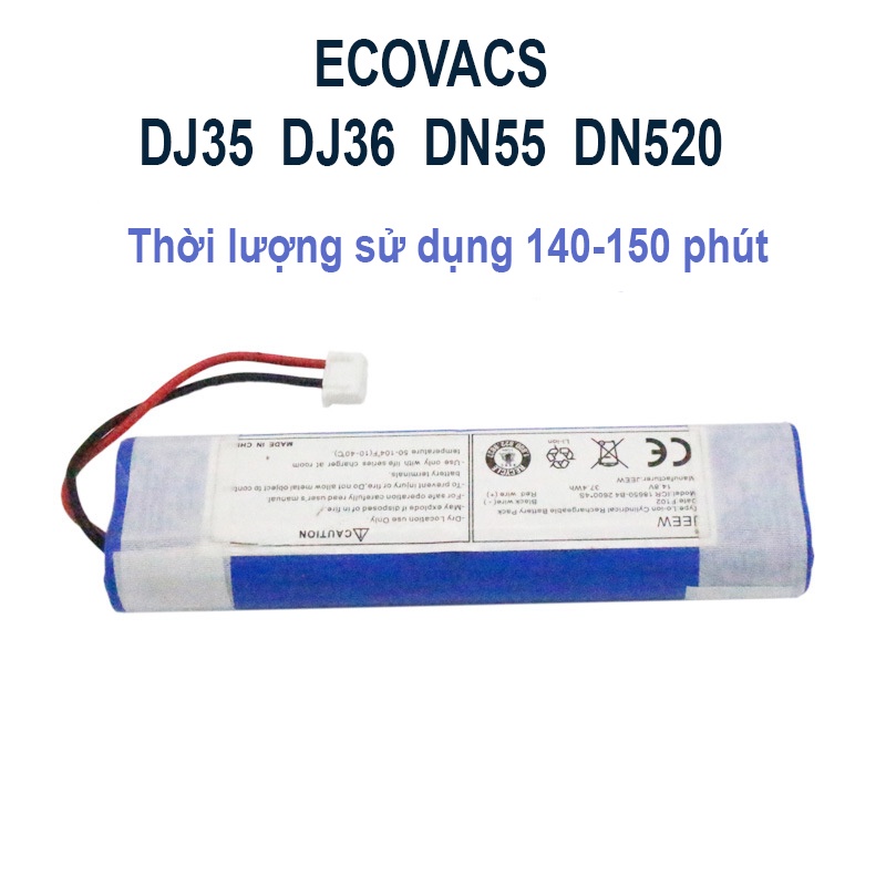 Pin robot hút bụi Ecovacs DJ35 DJ36 DJ65 DN55 DN58 DN520 DK33 DK35 DK36 2600mAh