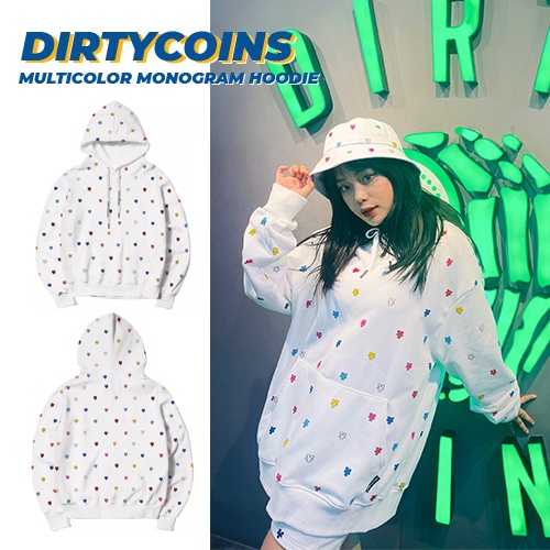 Áo Khoác Hoodie Multicolor Monogram White Vải Chân Cua Siêu Ấm Áp