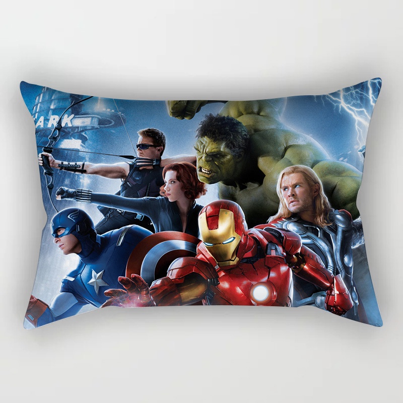 Vỏ Gối Chữ Nhật 30x50cm/50x75cm In Họa Tiết Hoạt Hình Marvel Trang Trí Nhà Cửa