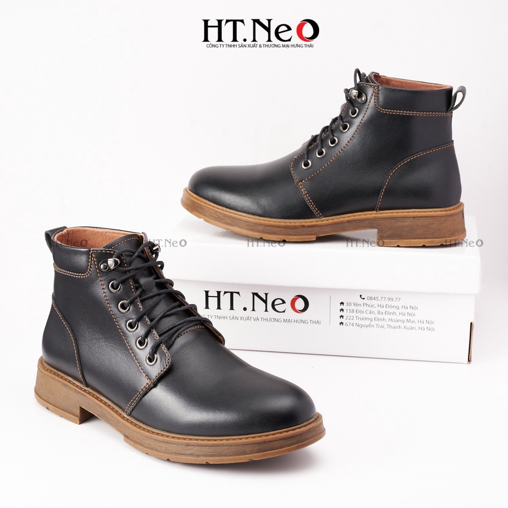Giày đốc nam da bò cao cổ HT.NEO Da bò cao cấp, đế cao su đúc nguyển khối, thiết kế classic bảo hành 12 tháng DN30
