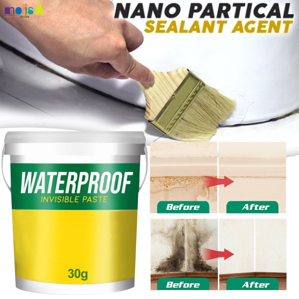 SẴN SÀNG 30g Trong Suốt keo chống thấm nước bên ngoài bức tường phòng tắm sàn gạch không thấm nước Leakproof vô hình kem Sửa Chữa Con Dấu Nhà Bị Phá Vỡ Bề Mặt với Bàn Chải-molisa