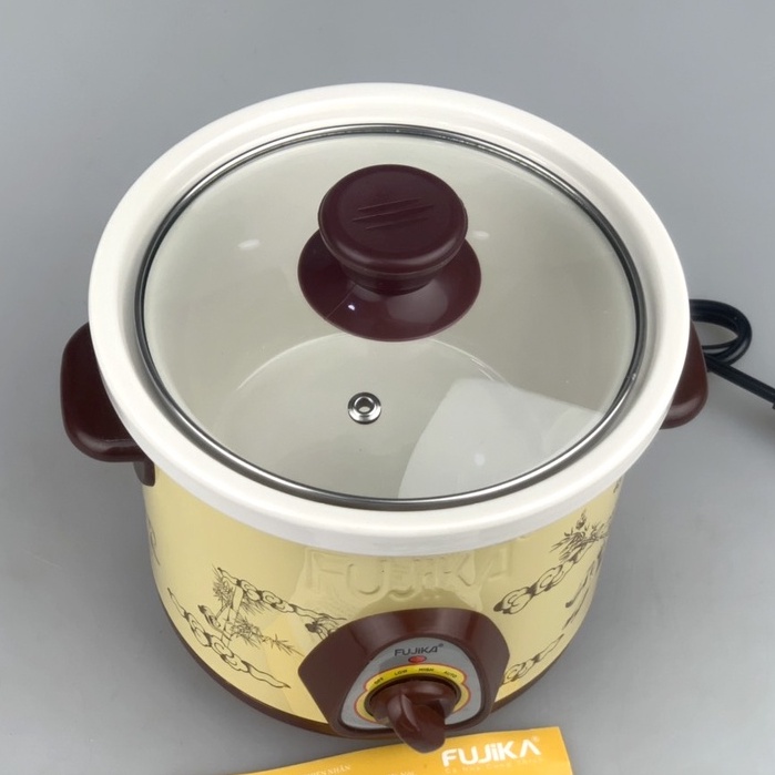 Nồi hầm cháo cho bé FUJIKA 1.5L Màu Vàng - BH 12 tháng