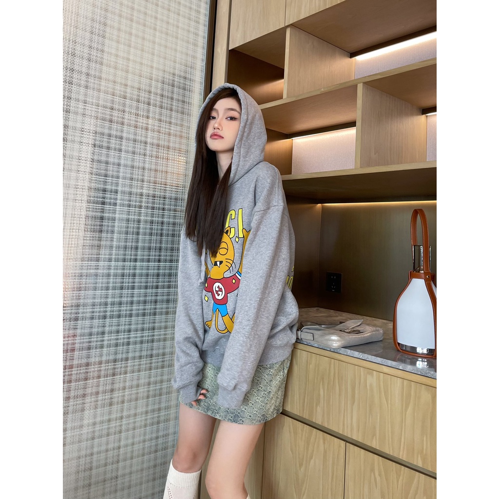 Áo hoodie dài tay in hình con hổ thời trang cao cấp Gucci GG GC phong cách trẻ trung, năng động