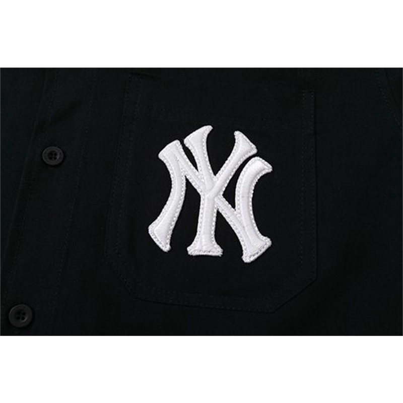 MLB Áo Sơ Mi Tay Dài Thêu Họa Tiết Cổ Điển Thời Trang Cho Cặp Đôi