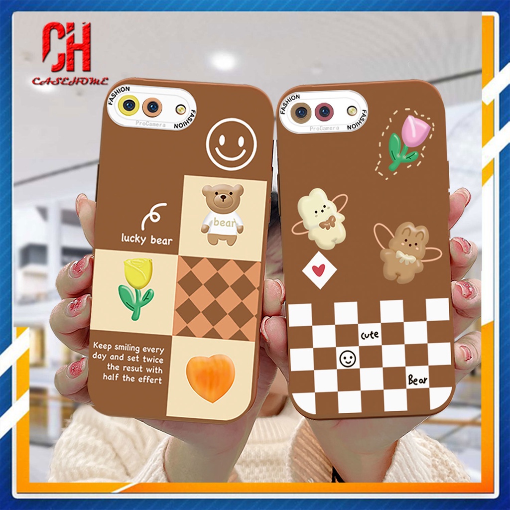 Ốp Điện Thoại Mềm Cho OPPO A54 A15 A5S A3S A16 A95 A7 A5 A9 A31 A53 2020 A12 A1K A16K A54S Reno 4 5F 4F A74 A15S A52 A11K A92 A35 A11 A93 A32 A72 A94 A53S F17 PRO A16S A12S Chocolate Lucky Bear Heart flower Smiley Face Phone Case