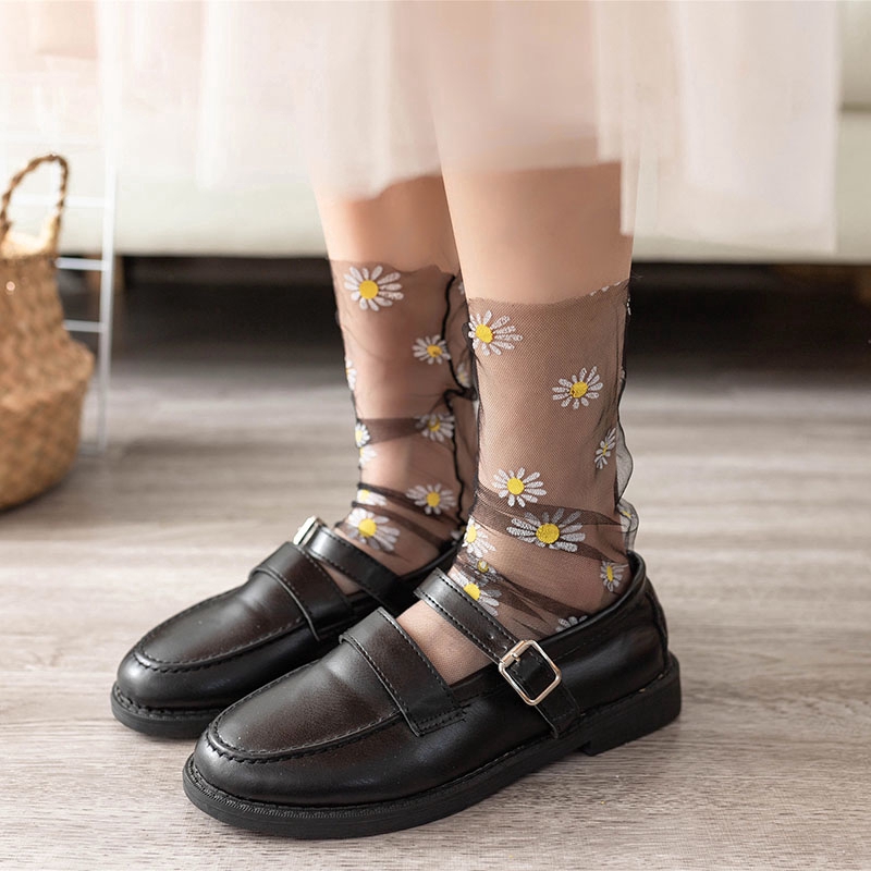 Đôi Vớ LướI Xuyên ThấU HọA TiếT Hoa CúC ThờI Trang Cho Nữ
