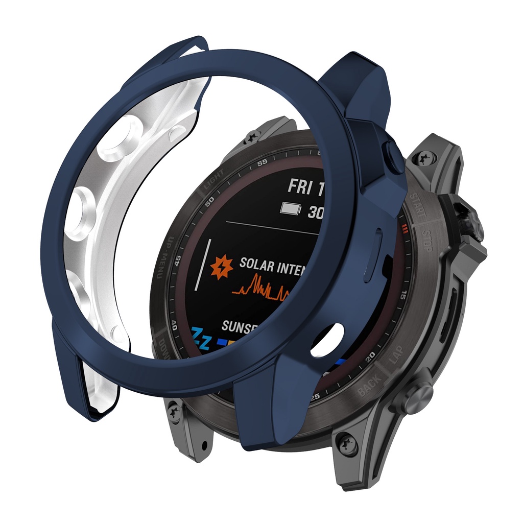 Bao Da Có Khung Mạ Năng Lượng Mặt Trời Dùng Cho garmin fenix 7 7x 7s Ốp