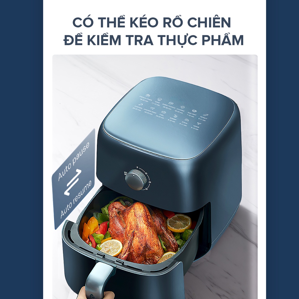 [Mã INCU200 giảm 200K đơn 699K] Nồi chiên không dầu 5.5L Eroc M1 (3)- Công suất 1400W-Chính hãng bảo hành 12 tháng.