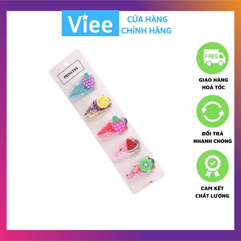 Kẹp tóc trái cây bộ 5 cây cho bé siêu hot Hàn Quốc