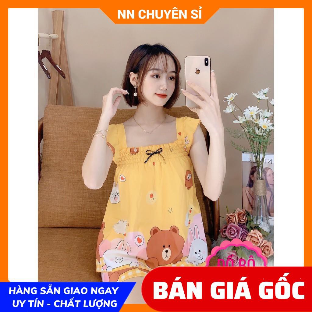 Đồ bộ nữ mặc nhà in hình dễ thương  Đồ bộ chất mềm mịn mát BKT kate đùi tổng hợp