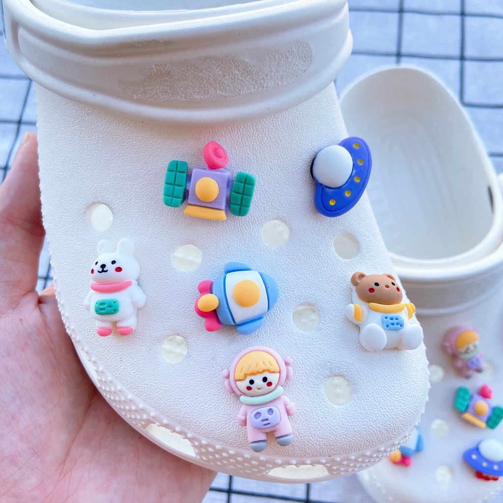 Nhãn Dán Dép sticker dépSet 10 Phụ Kiện Nút Giày Thời Trang#Loạt Bóng Len Chanh Cam