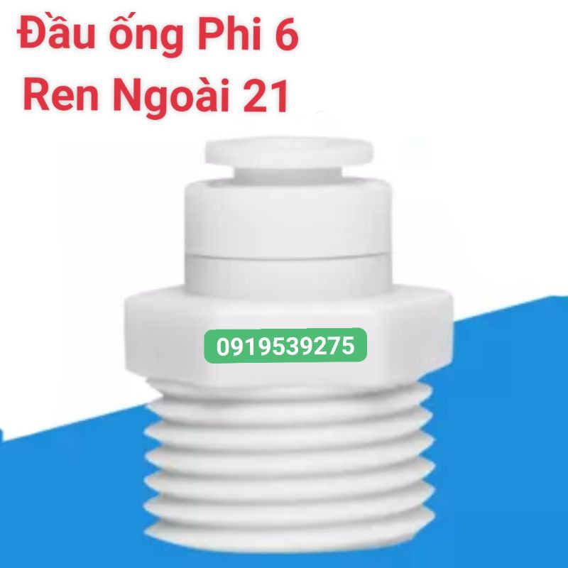Cút nối thẳng Ren Ngoài 21 - Ống dây 6 Dây 10 dùng cho máy lọc nước RO