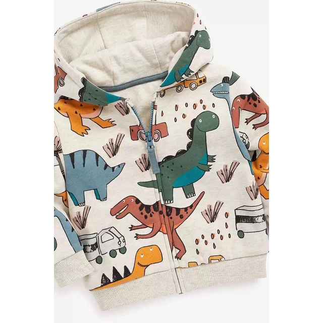 🎀🎀 ÁO KHOÁC NỈ DA CÁ MALWEE HÌNH KHỦNG LONG Ô TÔ BÉ TRAI