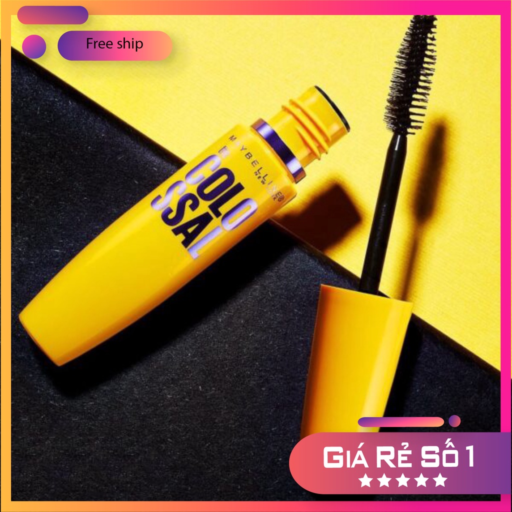 Mascara làm dày mi maybeline vàng(tặng 1 cây sơn kem)